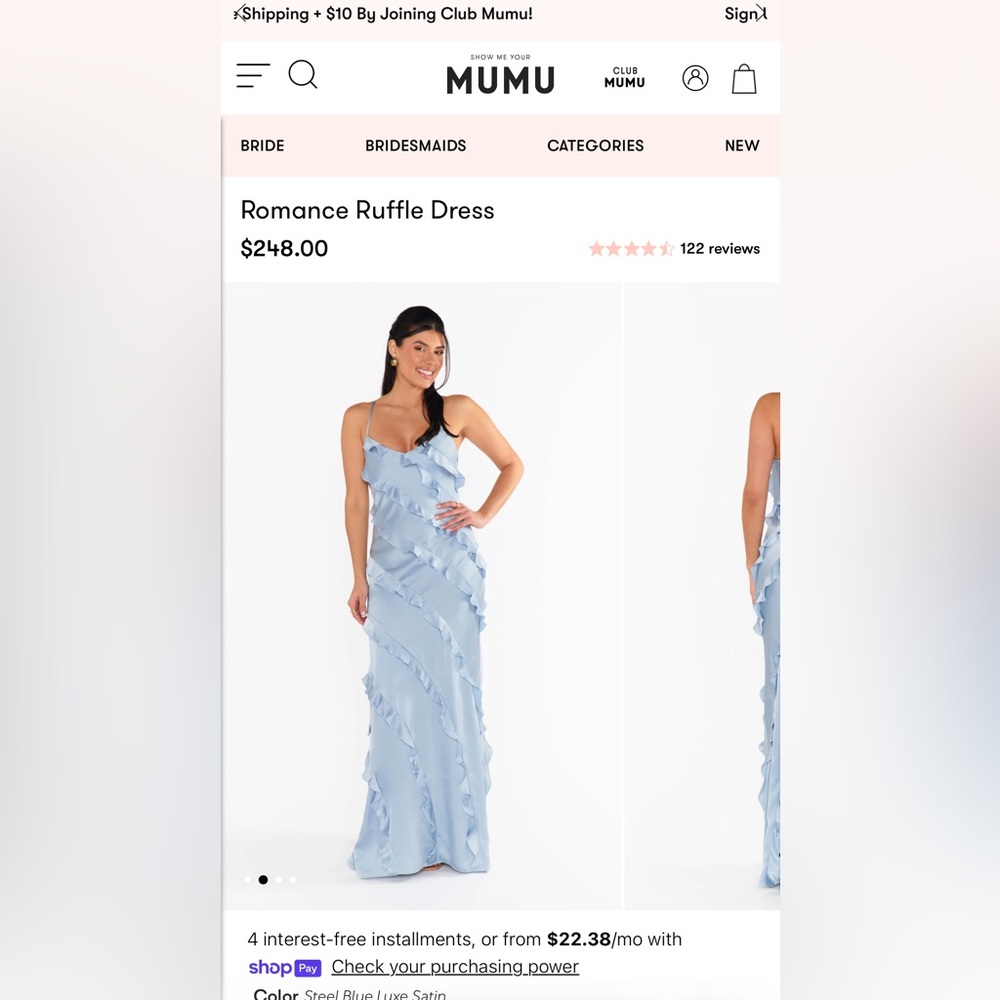 Show Me Your MuMu Slate Blue Ruffle Maxi Dress